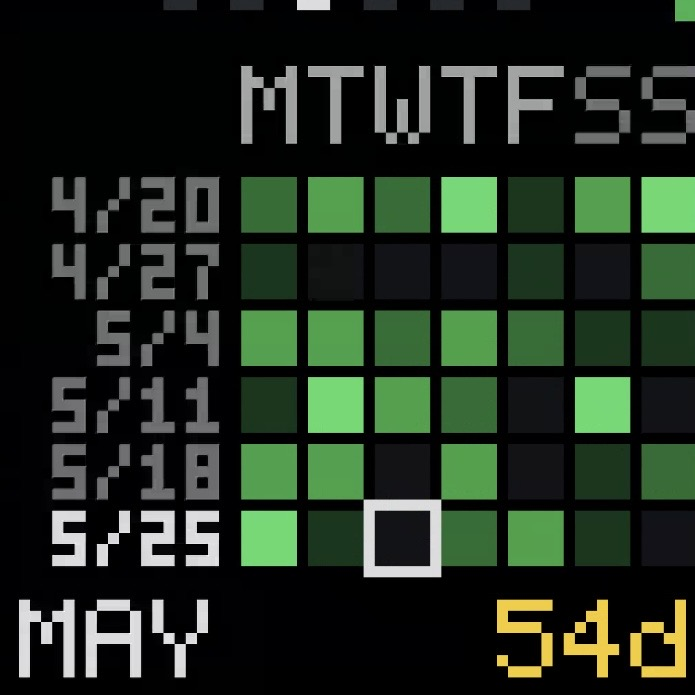 hako six-week heatmap screen